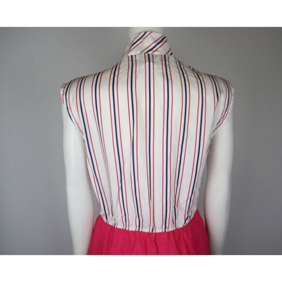 VINTAGE WOMEN'S PINK STRIPED DRESS - PERI PETITES - SIZE 8P - Picture 9 of 10